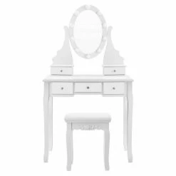 VASAGLE Schminktisch »RDT09WL«, Frisiertisch, Kosmetiktisch mit Beleuchtung, mit Spiegel und Hocker, 5 Schubladen 17 VASAGLE Schminktisch »RDT09WL«, Frisiertisch, Kosmetiktisch mit Beleuchtung, mit Spiegel und Hocker, 5 Schubladen -Vasagleaus Geschaft d03eb317 b227 44ed 964b 571944accb01