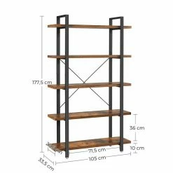 VASAGLE Bücherregal »LLS55BX LLS54BX LLS055B02«, stabiles Standregal, Wohnzimmerregal, vintage Greige-Schwarz 41 VASAGLE Bücherregal »LLS55BX LLS54BX LLS055B02«, stabiles Standregal, Wohnzimmerregal, vintage Greige-Schwarz -Vasagleaus Geschaft d058a4a4 f4ed 46f2 875c a043d341700b