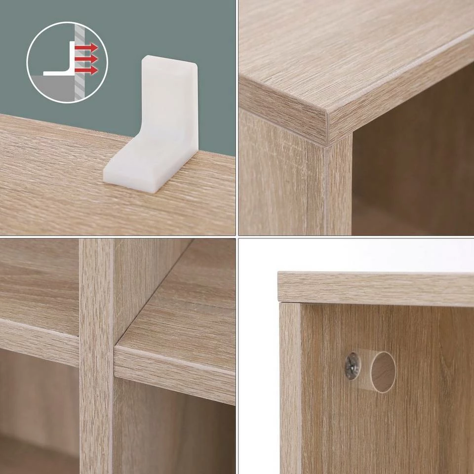 VASAGLE Raumteiler »LBC203 LBC24«, Würfelregal, Bücherschrank, freistehend, als Dekoration, Wohnzimmer, Schlafzimmer, Kinderzimmer Eiche Hell, Weiß, Vintage 15 VASAGLE Raumteiler »LBC203 LBC24«, Würfelregal, Bücherschrank, freistehend, als Dekoration, Wohnzimmer, Schlafzimmer, Kinderzimmer Eiche Hell, Weiß, Vintage – Bild 13