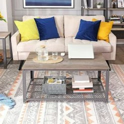 VASAGLE Couchtisch »LCT61«, Fernsehtisch mit großer Ablage, rautenförmiges Gitter, schwarzes Gestell, 106,2 x 60,2 x 45 cm Grau, Vintage 26 VASAGLE Couchtisch »LCT61«, Fernsehtisch mit großer Ablage, rautenförmiges Gitter, schwarzes Gestell, 106,2 x 60,2 x 45 cm Grau, Vintage -Vasagleaus Geschaft d1d6d4e4 9f0f 4803 90f3 83079abbfb43