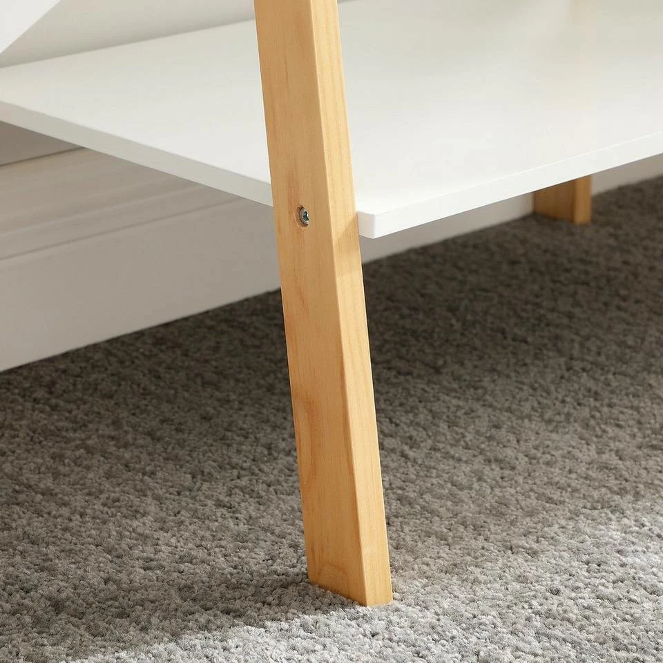 VASAGLE Standregal »LLS200N01 LLS200W01«, Bücherregal, Leiterregal mit 4 Ebenen Natur, Weiß 14 VASAGLE Standregal »LLS200N01 LLS200W01«, Bücherregal, Leiterregal mit 4 Ebenen Natur, Weiß – Bild 12