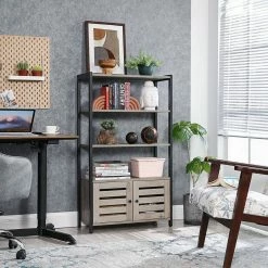 VASAGLE Bücherregal »LSC75«, Bücherschrank mit 3 Ablagen, 2 Lamellentüren, 70 x 30 x 121,5 cm Grau, Vintage 29 VASAGLE Bücherregal »LSC75«, Bücherschrank mit 3 Ablagen, 2 Lamellentüren, 70 x 30 x 121,5 cm Grau, Vintage -Vasagleaus Geschaft d84cc7ad c42a 4583 8d5a cbe52b1f1c65