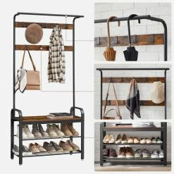 VASAGLE Garderobenständer »HSR400B01«, Garderobe, Schuhregal, mit Sitzfläche und 9 abnehmbaren Haken, 2 Gitterablagen 12 VASAGLE Garderobenständer »HSR400B01«, Garderobe, Schuhregal, mit Sitzfläche und 9 abnehmbaren Haken, 2 Gitterablagen -Vasagleaus Geschaft d8a9bbed 337f 4c2e bd57 3cf2e431254b