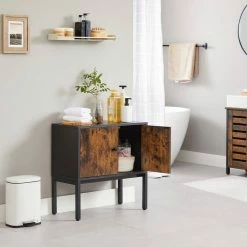 VASAGLE Nachttisch »LSC106B01«, Nachtschrank, mit viel Staumraum, verstellbaren Ablagen, asymmetrischen Türen, 60 x 30 x 60 cm, vintage -Vasagleaus Geschaft d90e1ffb 5e1c 45b0 a9f1 9f09c16768e9