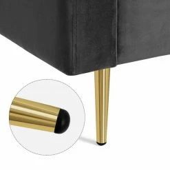 VASAGLE 3-Sitzer »LCS001«, Bezug aus Samt, Metallbeine, Klassisch bis modern, einfacher Aufbau, 183 x 78 x 88 cm Blau, Grau, Petrolfarben, Rosa -Vasagleaus Geschaft da22b2ce 8d50 4514 ab13 114f4a1fcaff