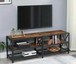 VASAGLE Lowboard »LTV094 / 095B01«, TV-Schrank, Fernsehtisch, TV-Regal, mit Ablagen, Stahlgestell, vintage