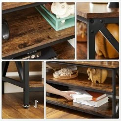 VASAGLE Lowboard »LTV100B01«, TV-Regal, TV-Schrank für Fernseher bis zu 65 Zoll, X-förmige Streben, Schuhregalev -Vasagleaus Geschaft dcf36ed0 e75b 4a46 a3c6 e1d47df9b263