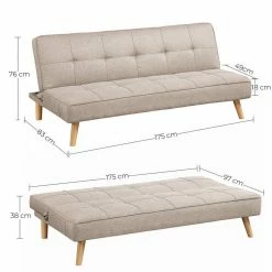 VASAGLE Schlafsofa »LCS701«, Schlafcouch, Bettsofa, 175 x 83 x 76 cm, Ausklappsofa, Wohnheim, grau Beige 33 VASAGLE Schlafsofa »LCS701«, Schlafcouch, Bettsofa, 175 x 83 x 76 cm, Ausklappsofa, Wohnheim, grau Beige -Vasagleaus Geschaft dd8f916c 71d0 427f beb3 e708aac08832