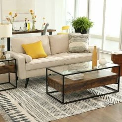 VASAGLE Couchtisch »LCT31BX«, Sofatisch mit 2 Schubladen, gehärtetes Glas, stabil, Wohnzimmer, Lounge, 106 x 57 x 45 cm, vintage -Vasagleaus Geschaft df39ce46 da63 4202 b256 9b8a9873777a