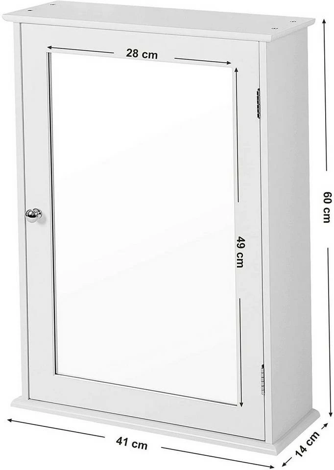 VASAGLE Badezimmerspiegelschrank »LHC001« Spiegelschrank fürs Bad, Badschrank, weiß 6 VASAGLE Badezimmerspiegelschrank »LHC001« Spiegelschrank fürs Bad, Badschrank, weiß – Bild 4