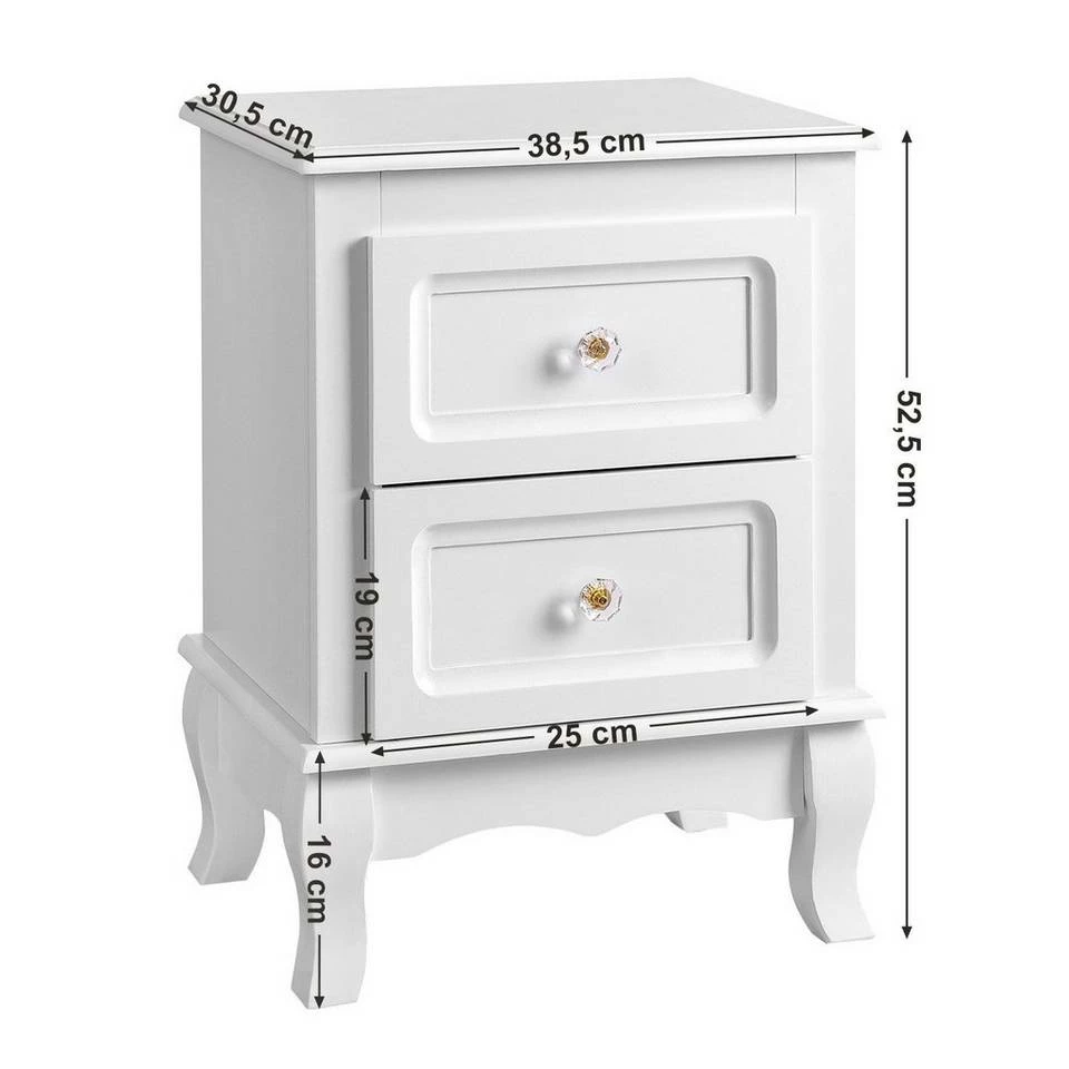 VASAGLE Nachttisch »RDN012«, 2 Stück Beistellschränke, Beine aus Kiefernholz, weiß 10 VASAGLE Nachttisch »RDN012«, 2 Stück Beistellschränke, Beine aus Kiefernholz, weiß – Bild 8