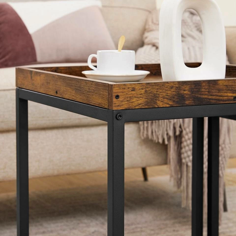 VASAGLE Beistelltisch »LNT222B01«, Sideboard, 2er Set, für Wohnzimmer, Esszimmer, Schlafzimmer, vintage 7 VASAGLE Beistelltisch »LNT222B01«, Sideboard, 2er Set, für Wohnzimmer, Esszimmer, Schlafzimmer, vintage – Bild 5