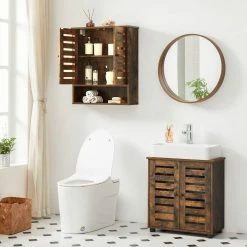 VASAGLE Hängeschrank »BBK121X01« Badezimmerschrank, Wandschrank, höhenverstellbarer Einlegeboden, 60 x 20 x 70 cm, vintage -Vasagleaus Geschaft e9bbfe2d a505 46cc 9d96 dedb212d9972