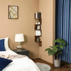 VASAGLE Bücherregal »LBC20BX LBC20WT LBC20BY LBC20BK LBC020M01«, Eckregal, Wandregal mit 5 Ablagen, Schlafzimmer, Wohnzimmer, weiß Grau, Nussbaumfarben, Schwarz, Vintage, Weiß -Vasagleaus Geschaft ea9062fb 6629 4f05 b8fa ed3e342657c2