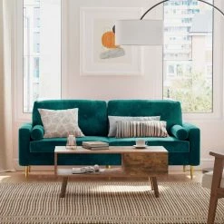 VASAGLE 3-Sitzer »LCS001«, Bezug aus Samt, Metallbeine, Klassisch bis modern, einfacher Aufbau, 183 x 78 x 88 cm Blau, Grau, Petrolfarben, Rosa -Vasagleaus Geschaft eaa2610e 5f5e 4be9 bc7f a02b6e0919aa