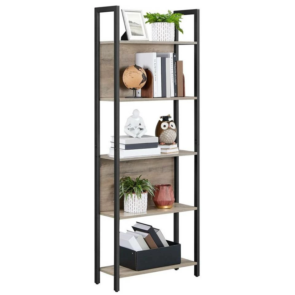VASAGLE Bücherregal »LLS025B01 LLS025B02«, Standregal, Küchenregal, 5 offenen Regalebenen, Flur, Küche, Büro Grau, Vintage 18 VASAGLE Bücherregal »LLS025B01 LLS025B02«, Standregal, Küchenregal, 5 offenen Regalebenen, Flur, Küche, Büro Grau, Vintage – Bild 16