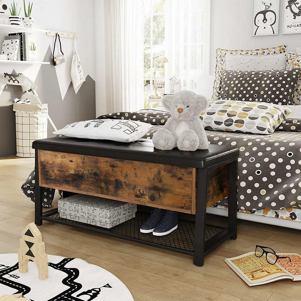 VASAGLE Sitzbank »LSB47BX LSB047B03«, Sitzbank, Eisen, vintage Haselnussbraun 5 VASAGLE Sitzbank »LSB47BX LSB047B03«, Sitzbank, Eisen, vintage Haselnussbraun – Bild 3