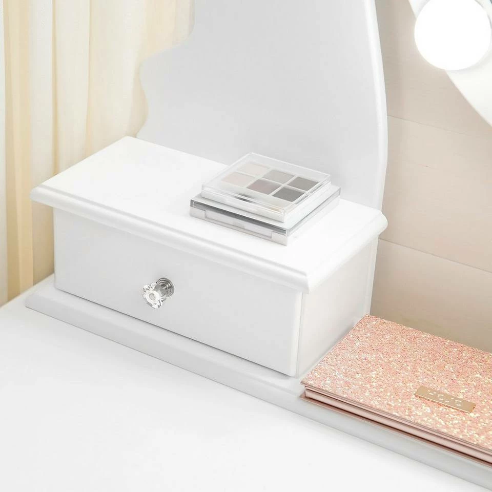 VASAGLE Schminktisch »RDT09WL«, Frisiertisch, Kosmetiktisch mit Beleuchtung, mit Spiegel und Hocker, 5 Schubladen 7 VASAGLE Schminktisch »RDT09WL«, Frisiertisch, Kosmetiktisch mit Beleuchtung, mit Spiegel und Hocker, 5 Schubladen – Bild 5