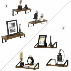 VASAGLE Wandregal »LWS33BX«, Schweberegal, Hängeregal, 3er Set, vintage