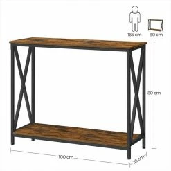 VASAGLE Konsolentisch »LNT088B01 LNT100B01«, Beistelltisch, Flurtisch, Sofatisch, 100 x 35 x 80 cm, für Wohnzimmer, Flur, vintagebraun-schwarz -Vasagleaus Geschaft f02996a5 12df 47a5 91b6 247f9329bb5f