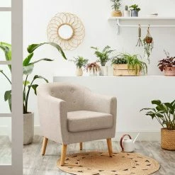 VASAGLE Relaxliege »LAC005G01 LAC005M01«, Loungesessel, mit Sitzkissen, Beine aus Massivholz, modern, für Wohnzimmer, Büro Beige, Grau -Vasagleaus Geschaft f0e7ed83 edb3 4876 84e5 5b6d8444a2c0