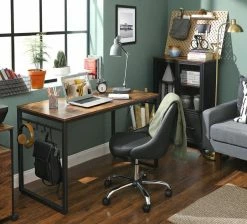 VASAGLE Schreibtisch »LWD59X LWD58X«, Computertisch, Bürotisch mit 8 Haken, Arbeitszimmer, einfacher Aufbau, Metall, vintage