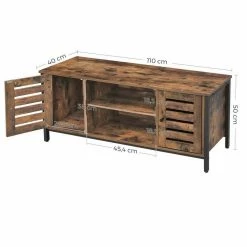 VASAGLE Lowboard »LTV43BX / MB«, TV-schrank, Fernsehtisch, mit 2 Schränken und 2 Regalebenen, 110 x 40 x 50 cm, Industrie-Design Greige-Schwarz, Vintage -Vasagleaus Geschaft f34f5801 0efe 4682 ab37 4619abdb7013