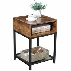 VASAGLE Nachtkonsole »LET46X«, Nachttisch, Beistelltisch, mit offenem Fach und Gitterablage, vintage -Vasagleaus Geschaft f601ea43 b2be 48ff a3f2 fd6a0869b9ec