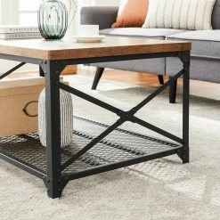 VASAGLE Couchtisch »LCT070B01«, Sofatisch mit Gitterablage, Stahlgestell mit seitlichen X-Streben, bis 50 kg belastbar, stabil, vintage -Vasagleaus Geschaft f720e229 1621 4aa7 af07 4246b944a478