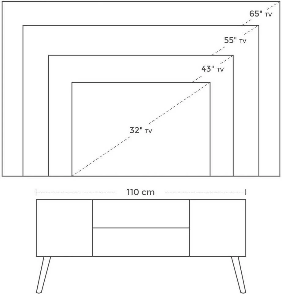VASAGLE Lowboard »LTV08BX«, TV-Schrank, Fernsehtisch, Fernsehschrank, vintage 11 VASAGLE Lowboard »LTV08BX«, TV-Schrank, Fernsehtisch, Fernsehschrank, vintage – Bild 9