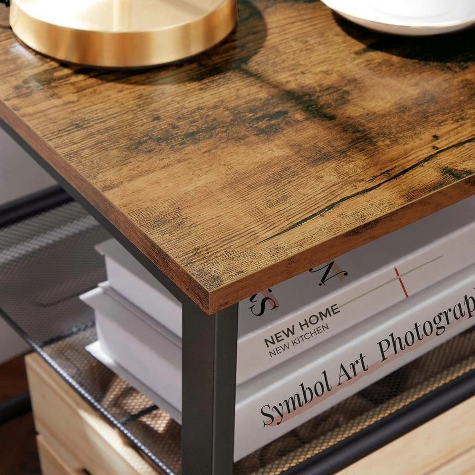 VASAGLE Beistelltisch »LET23X«, Beistelltisch, Nachttisch, mit 2 verstellbaren Gitterablagen, Industrie-Design 11 VASAGLE Beistelltisch »LET23X«, Beistelltisch, Nachttisch, mit 2 verstellbaren Gitterablagen, Industrie-Design – Bild 9