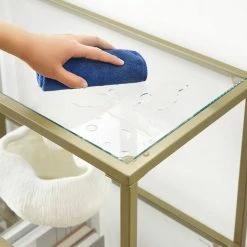 VASAGLE Konsolentisch »LGT27G LGT024A01«, Beistelltisch Sofatisch, 3 Ebenen, Ablagen aus Hartglas, goldfarben -Vasagleaus Geschaft fced299f b09d 4014 b6f3 2afc9da000e8