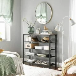 VASAGLE Schuhregal »LBS14 LBS15 LBS016«, Schuhablage mit Gitterebenen und großzügiger Oberfläche für Taschen, Metall, unterschiedliche Höhen, vintage Greige -Vasagleaus Geschaft fed0d67d 7747 4cdf a0d9 70aaaf978762