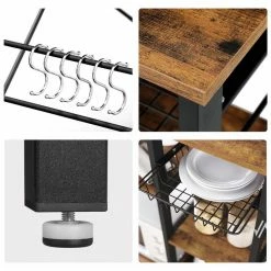 VASAGLE Standregal »KKS90X«, Regal, für Küche, mit Metallgestell, praktische Haken, ausziehbares Gitterfach, im Vintage-Look 19 VASAGLE Standregal »KKS90X«, Regal, für Küche, mit Metallgestell, praktische Haken, ausziehbares Gitterfach, im Vintage-Look -Vasagleaus Geschaft ff586948 51fb 4a0d 8c3b 7a5301f0297c