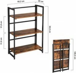 VASAGLE Standregal »LLS66X LLS88X«, Standregal, Bücherregal, Klappregal, vintage -Vasagleaus Geschaft ffe4eb71 fd7d 4a97 933c b7780b23ec91